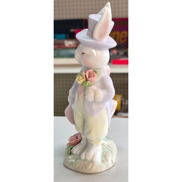 "Home Interiors & Gifts" Easter Finery Bunny Couple Figurine Pastel Ceramic Coll - Picture 5 of 9